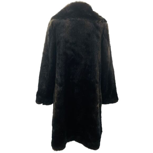 Vintage Gallais Faux Fur Black Plush Elegant Luxury Glam Full Length Coat M - Picture 5 of 13